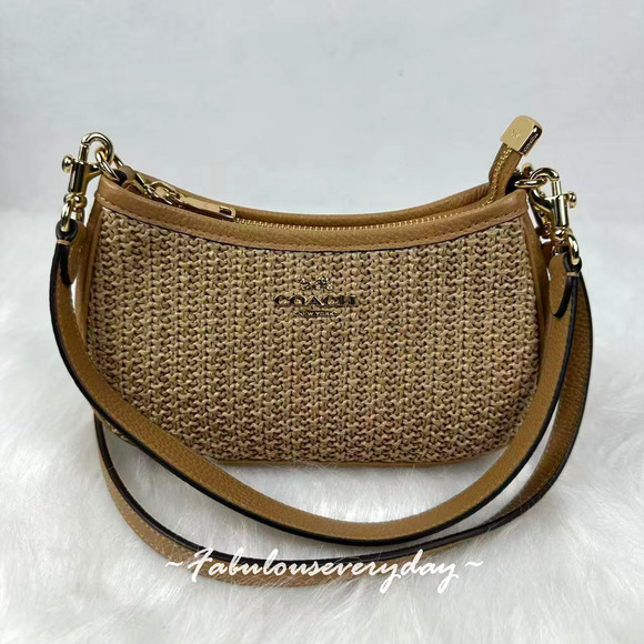 Coach Handbags - Coach Teri Mini Crossbody Bag Shoulder Bag Straw/Gold/Toast CDW66 NWT